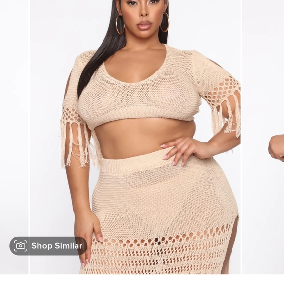 Crochet Skirt Set - Cream 3X - Picture 5 of 8